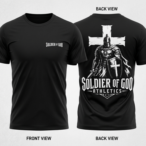 Soldier of God Athletics T-Shirt front and back view
