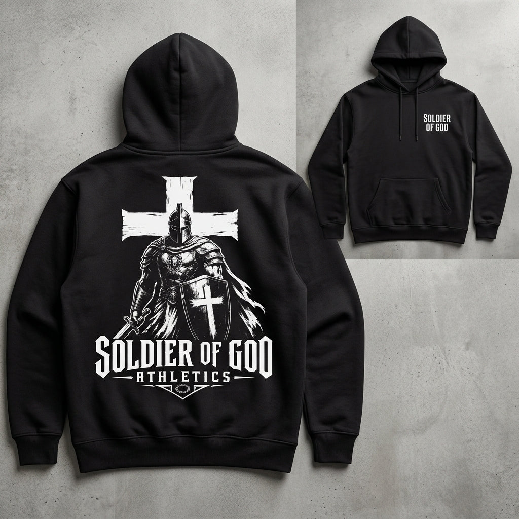 Soldier of God Athletics Hoodie front and back view
