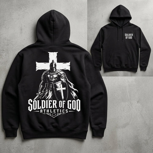 Soldier of God Athletics Hoodie front and back view